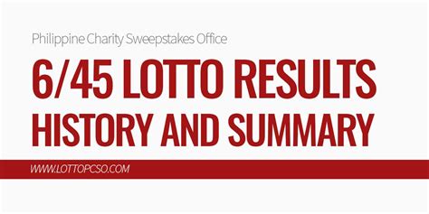 philippine lotto 6/45 result history|6/45 Lotto Result History, Summary .
